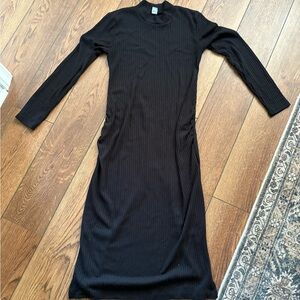 Old Navy maternity Black Ribbed Long Sleeve Dress
